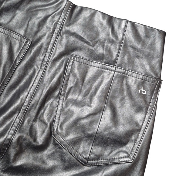 rag & bone Pants - rag & bone Women's M Faux Leather Black Skinny Pants Y2K Minimalist Edgy